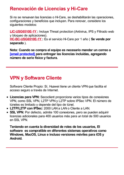 Firewall HUAWEI HiSecEngine de 1.5 Gbps para Empresas Pequeñas. Incluye Licencias por 1 Año de Threat Protection (AV, IPS, URL)