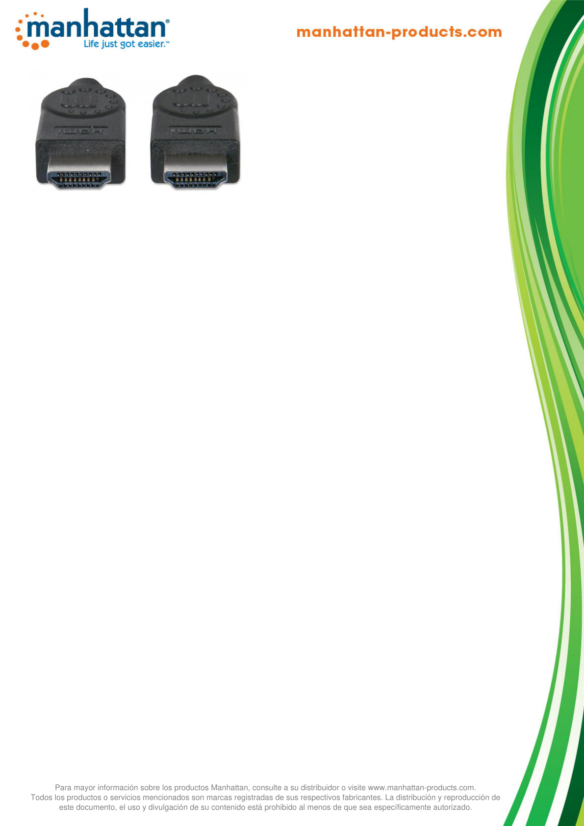 CABLE MANHATTAN HDMI 1.4 M-M 4K 10M ETHERNET