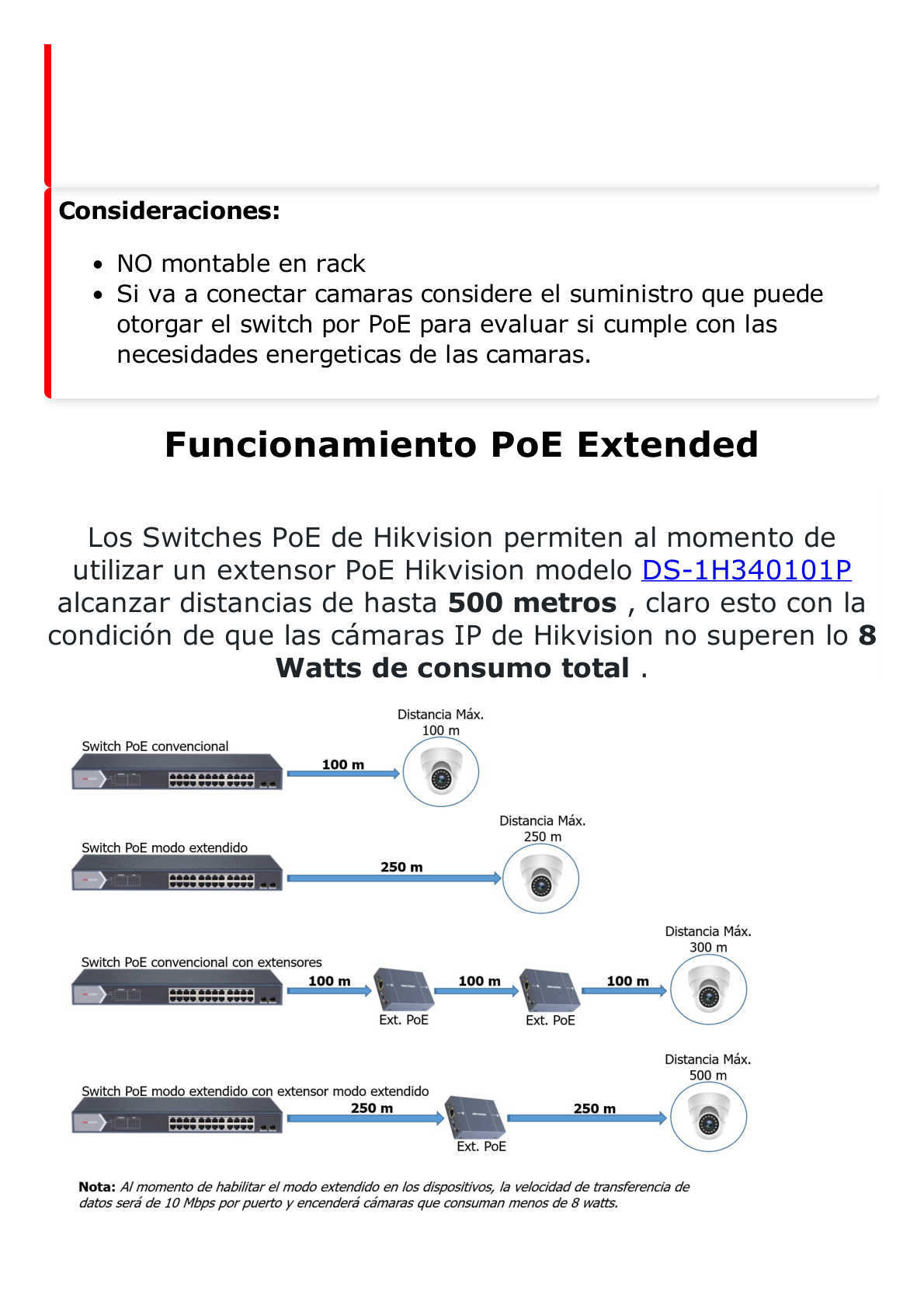 Switch PoE+ / No Administrable / 6 Puertos 10/100/1000 Mbps PoE+ / 2 Puertos 1000 PoE++(90 W) / 1 Puerto 1000 Mbps Uplink + 1 Puerto SFP / PoE hasta 250 Metros /  110 Watts