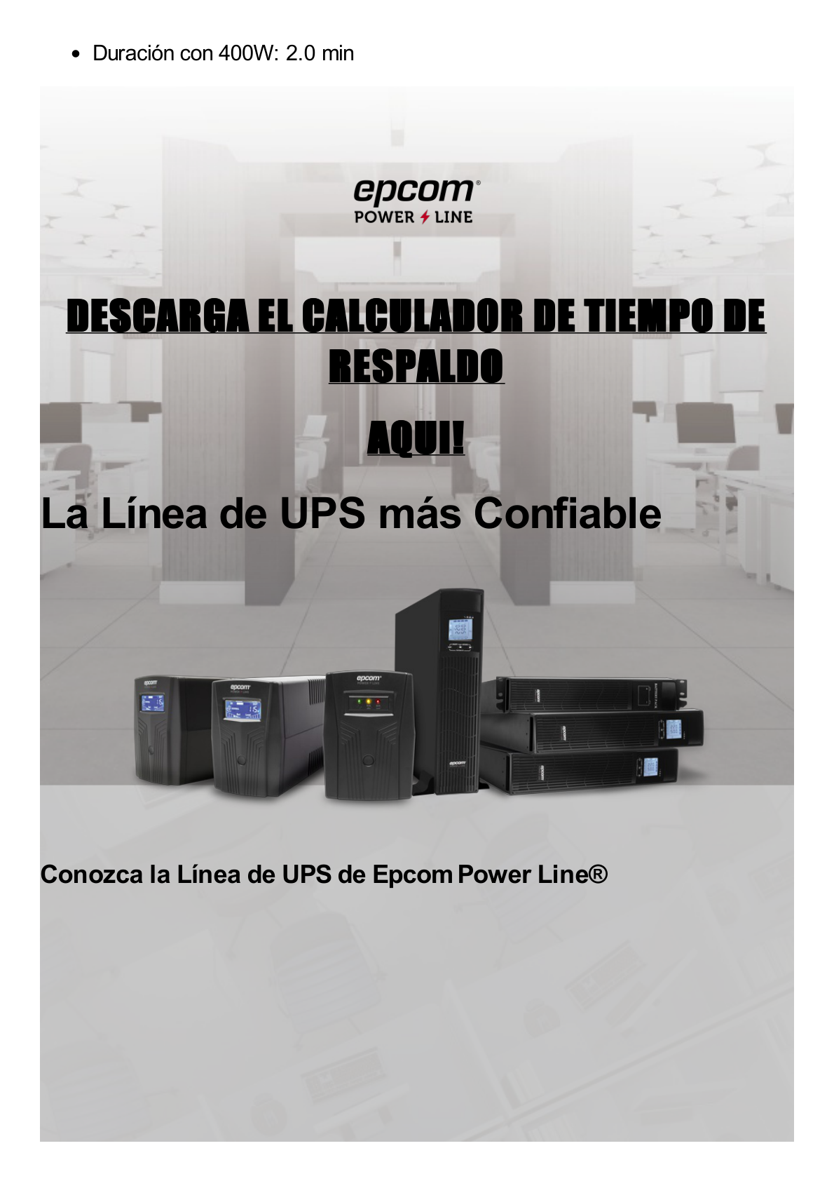 UPS de 600VA/360W / Topología Línea Interactiva / Entrada y Salida 120 Vca / Clavija NEMA 5-15P / 4 Tomas NEMA 5-15R