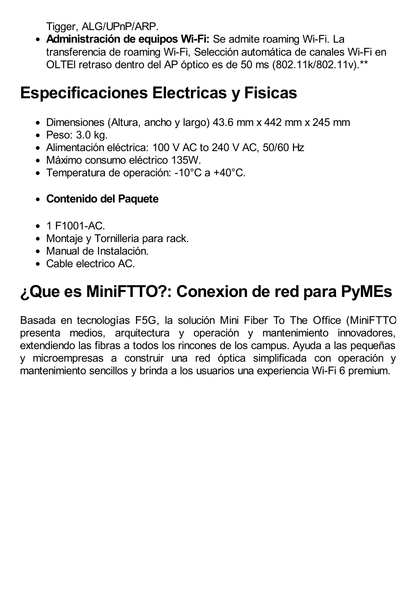 HUAWEI MiniFTTO - Gateway Óptico / 4 puertos GE (WAN/LAN) + 1 puerto XGPON (SC/UPC) + 8 puertos PoF (XC/UPC) + 16 puertos GPON(SC/UPC) /  VPN / VLANs /  Wi-Fi Roaming / Firewall / Administración Nube