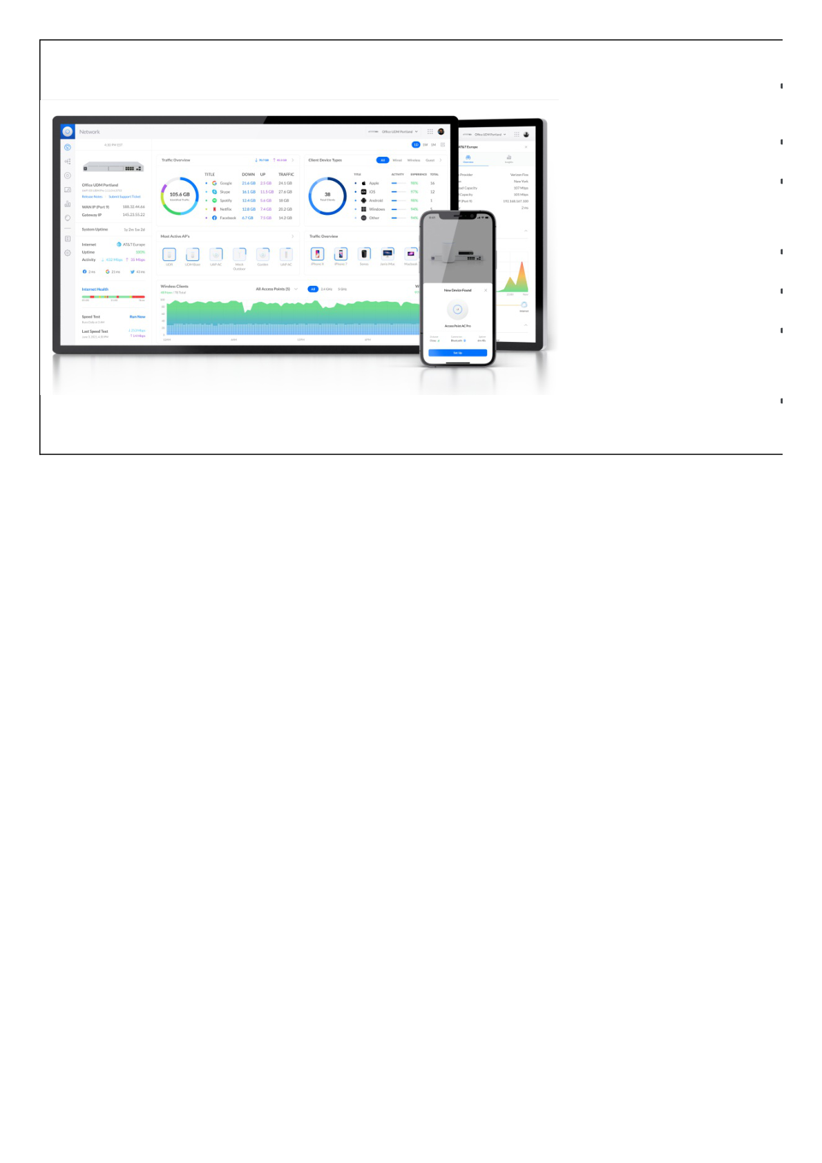 Access Point UniFi HD 802.11ac Wave 2 MU-MIMO 4X4 para alta densidad de usuarios, hasta 500 usuarios WiFi