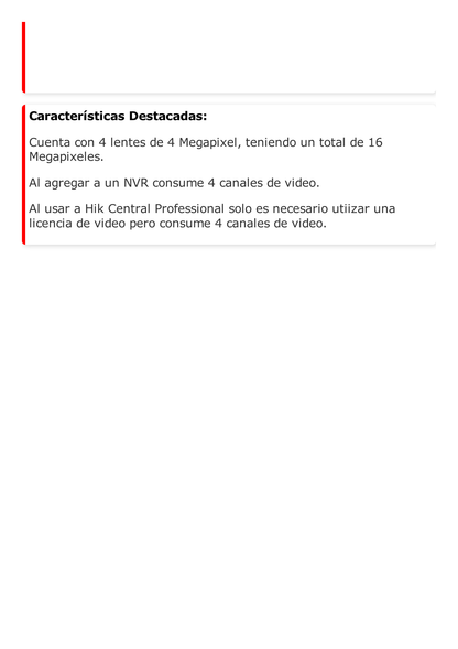 PanoVu Series / Vista Panorámica 360º / 4 Lentes Mot. 2.8 a 8 mm (4 Megapixel por Lente) / 16 Megapixel en Total / WDR 120 dB / DARKFIGHTER / Exterior IP67 / IK10 / PoE+ / 30 mts IR / Micro SD