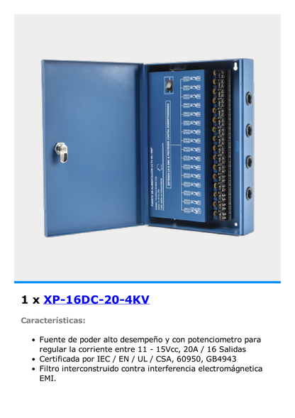 Kit TurboHD 1080p Lite / DVR 16 Canales / 16 Cámaras Bala Exterior ( 2.8mm) con ColorVu + Micrófono Integado / Transceptores / Conectores / Fuente de Poder Profesional