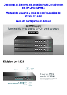 Deltra Stream - OLT de 8 Puertos GPON  / Conexión Hasta 1,024 ONUs / 1 Puerto Gigabit RJ45 Uplink / 2 Puertos SFP+ 10GbE Uplink / Fuentes Redundantes AC-AC (incluidas) /  Administración desde la Nube Sin Costo (DPMS)