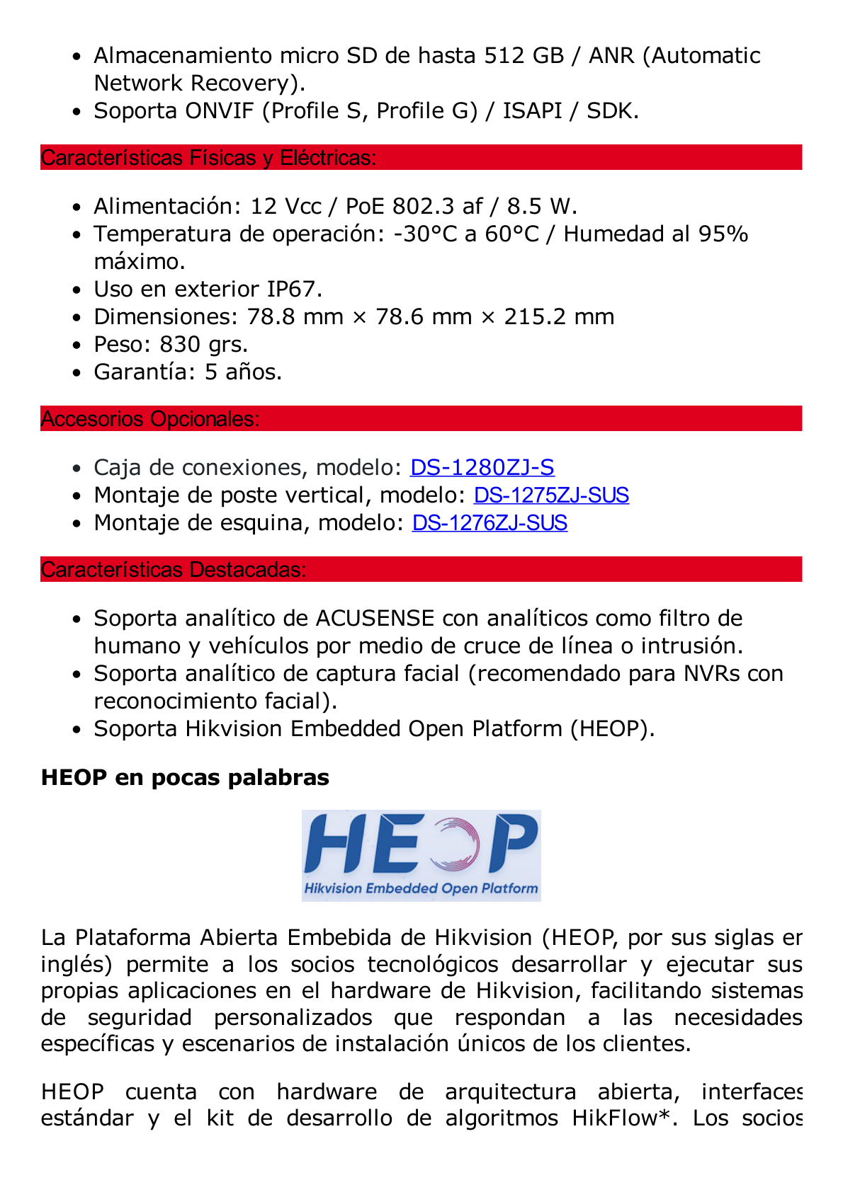 Bala IP 6 Megapixel / Lente 2.8 mm / 40 mts IR / Exterior IP67 / PoE / ACUSENSE / DARKFIGHTER / Alarmas y Audio I/O / ONVIF / Micro SD / 4 Analíticos: AcuSense, Deteccion Facial, Conteo de Personas por Cruce y Zona