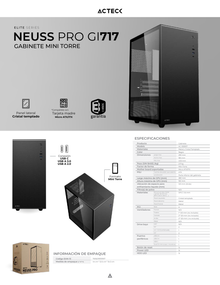 Gabinete Acteck Neuss Pro GI717 mini torre blanco panel de cristal