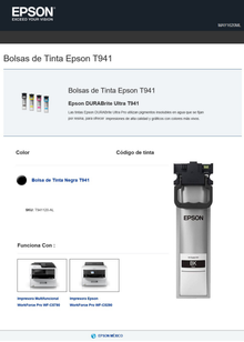 TINTA EPSON 941 T941120-AL NEGRO BOLSA DURABrite ULTRA WF-C5290 WF-C5790 64ML (5 000 PAG)