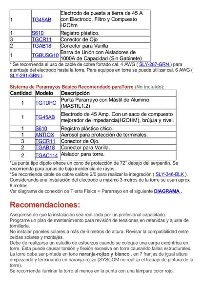 Kit de Torre Arriostrada de Piso de 3 m Altura con Tramo STZ-35G Galvanizada por Inmersión en Caliente (No incluye retenida).