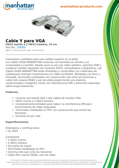 CABLE VGA (M) A 2 VGA (H)Y