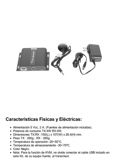 Receptor Compatible para Kits TT683-4.0 / Resolución 4K@30Hz / Cat 5e/6 / Distancia de 120 m / Control IR /  Soporta HDbitT/ Compatible con Switch Gigabit.