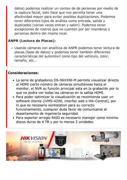 [Doble Poder de Decodificación] NVR 32 Megapixel (8K) / 128 Canales IP / AcuSense / ANPR / Conteo de Personas / 16 Bahías de Disco Duro / 2 Tarjetas de Red / Soporta RAID con Hot Swap / 2 HDMI en 8K / POS / Alarmas I/O / Fuente Redundante