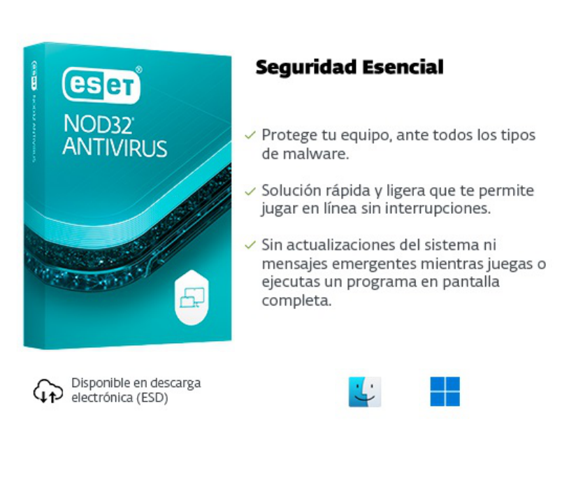 ESD ESET Nod32 Antivirus 1 Licencia 1 Año