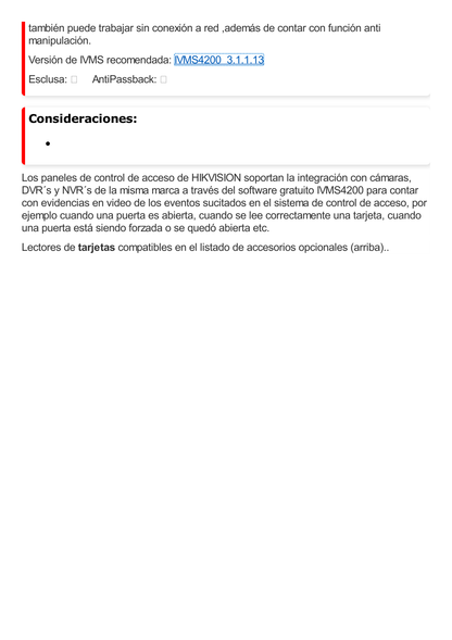 Controlador de Acceso para 4 Puertas y 4 Lectores / Fácil Administración con Software Gratuito / Incluye Gabinete y Fuente de Alimentación 12Vcc/8A / 10,000 Tarjetas / 50,000 Eventos