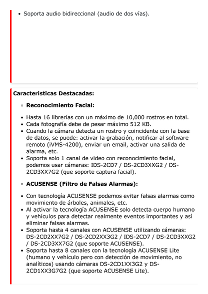 (ACUSENSE / Evita Falsas Alarmas) NVR 12 Megapixel (4K) / Reconocimiento Facial / 8 Canales IP / Base de Datos / 8 Puertos PoE+ / 2 Bahías de Disco Duro / Switch PoE 300 mts Modo Extendido / Soporta Función Time Lapse