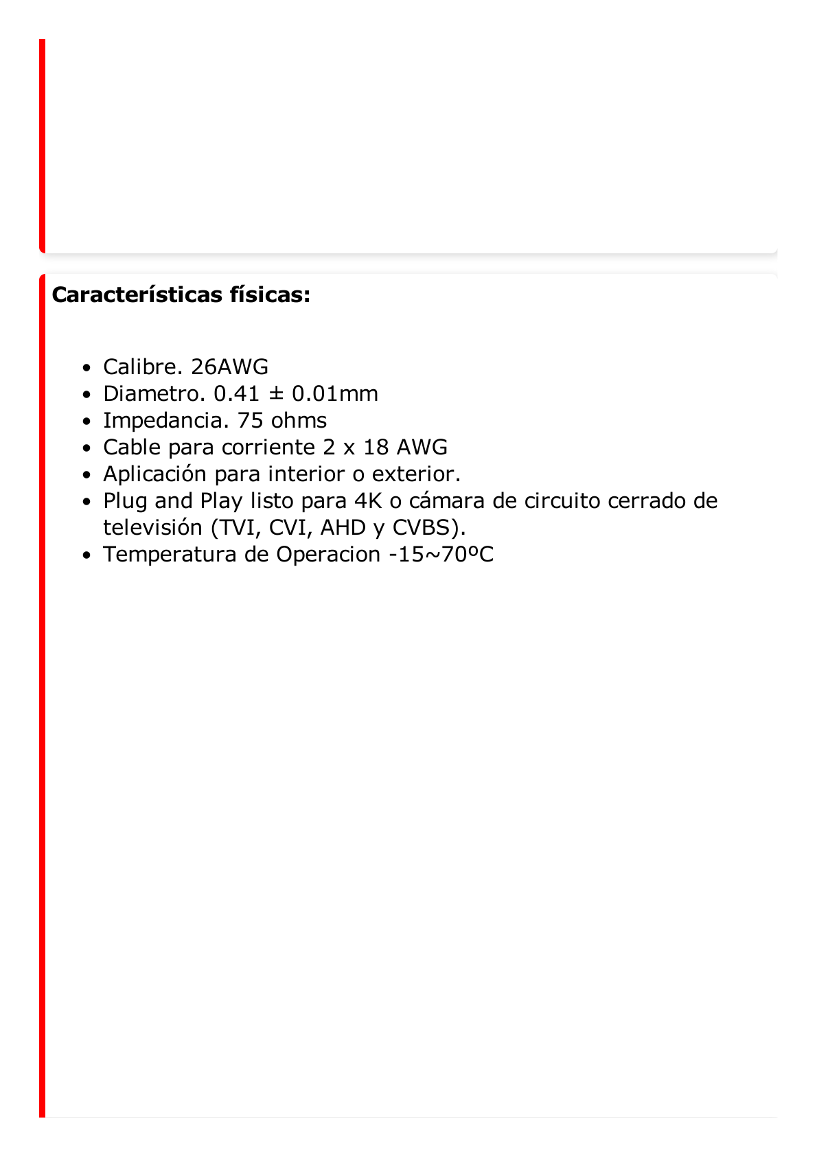 Cable Coaxial Siames (Mini RG59) + Alimentación (calibre 18) / 90 Metros de Distancia / CCA / Soporta 1080p (2 Megapixel) hasta 4K (8 Megapixel)  / Uso Interior y Exterior