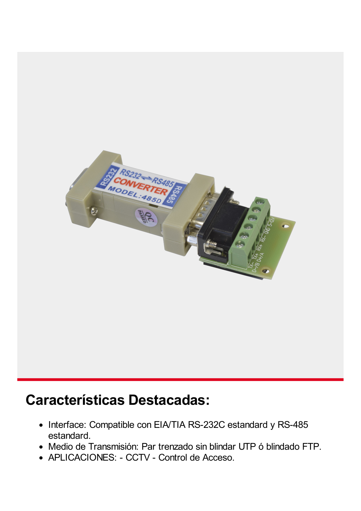 Convertidor de RS232 a RS485