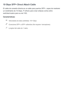 Cable de conexión directa DAC de 1 metro SFP+ 1/10Gbps, ideal para switches UniFi