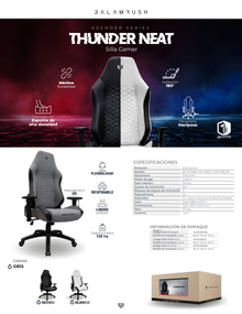 Silla Gamer Balam Rush Thunder Neat Ergonomica Blanca hasta 120KG reposabrazos 2D ajustable 180