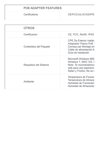 CPE de Exterior de 5 GHz a 300Mbps, Antena direccional de 13dBi, potencia de 27 dBm