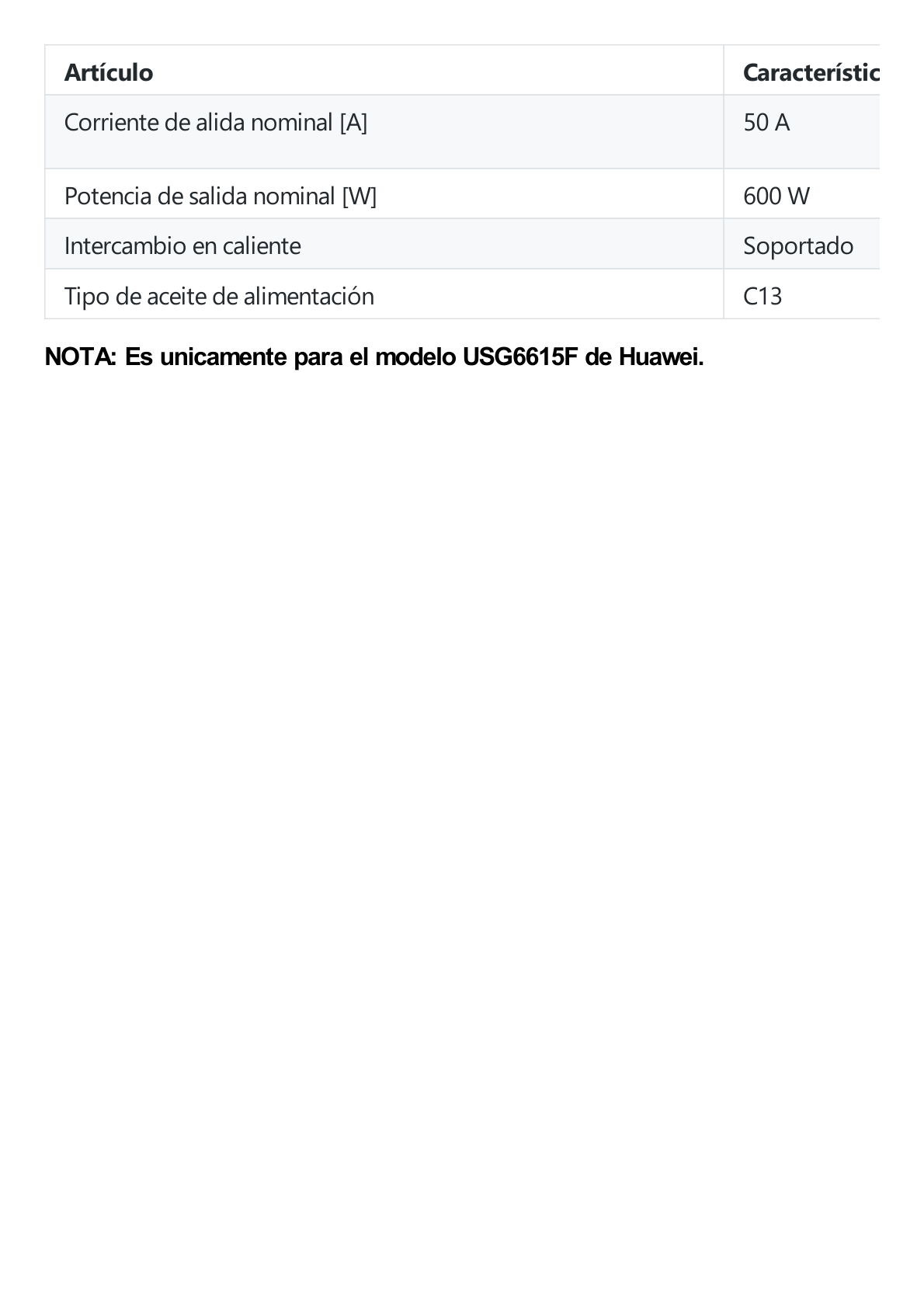 Fuente De Alimentación De Respaldo Para Firewall Huawei USG6615F