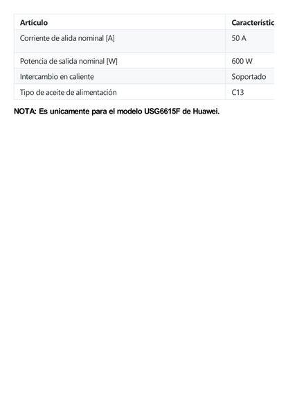 Fuente De Alimentación De Respaldo Para Firewall Huawei USG6615F