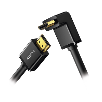 Cable HDMI 2.0  en Angulo de 90°  / 3 m / 4K@60Hz / HDR / 3D / HEC (Canal Ethernet HDMI) / ARC (Canal de Retorno de Audio / CEC / 32 canales de Audio / HDCP 2.2 / Dolby Atmos / 18 Gbps / Blindaje Múltiple