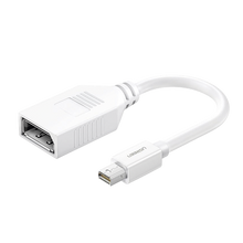 Cable Mini DP Macho a DP Hembra | Thunderbolt 2 | Version DP 1.2 | Soporta 4K*2K | Cable de 15cm | Color Blanco.