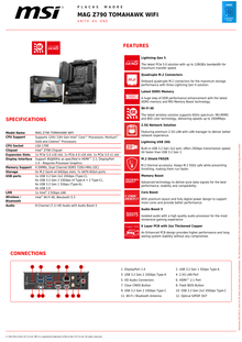 Tarjeta Madre MSI MAG Z790 TOMAHAWK Max Wifi socket 1700 Gen 12/13/14 4xDDR5 HDMI DP ATX