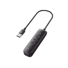 HUB USB-A 3.0 4 en 1 | 4 Puertos USB-A 3.0 (5Gbps) | Cable de 25 cm | Indicador Led | Ideal para Transferencia de Datos | Entrada USB-C para alimentar equipos de mayor consumo como discos duros | Color Negro.