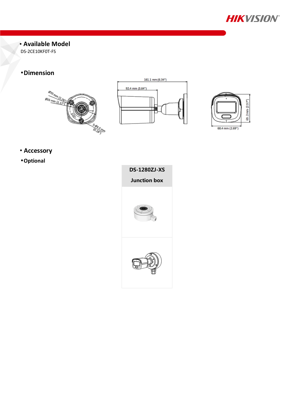 CAMARA HIKVISION BULLET TURBOHD 3K 5 MEGAPIXELES LENTE 2.8 MM  MICROFONO INTEGRADO IMAGEN A COLOR 24-7- LUZ BLANCA 20M-  EXT IP 67