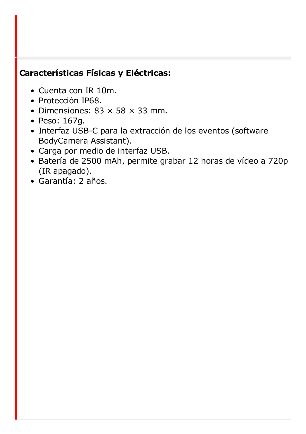 Body Camera Portátil / Grabación a 1920 × 1080p / Pantalla Frontal 1.77" TFT / Conexión Remota 4G / WiFi / GPS / Fotos de Hasta 40 Megapixel / IP68 / H.265 / 128 GB de Almacenamiento / Microfono Integrado