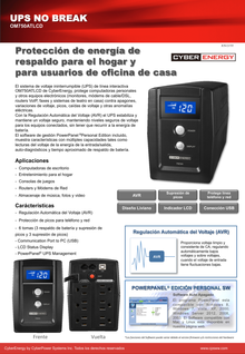 UPS serie OM CyberPower OM750ATLCD 750VA/300W AVR 6 NEMA5-15R (3 con protección batería) 120V Tel/USB