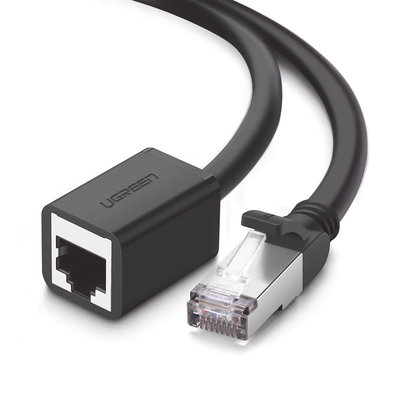 Cable de Extensión Cat6 RJ45 F/UTP / Macho a Hembra / 2m / Método de conexión 568B / Velocidad de transmisión 1000Mbps / Ancho de banda del canal 250MHz / Caja de Cobre / Negro