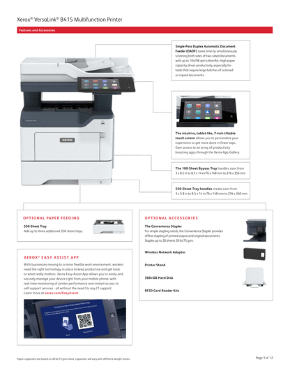 Multifuncional Xerox B415 DN láser monocromática Dúplex Ethernet USB 50ppm