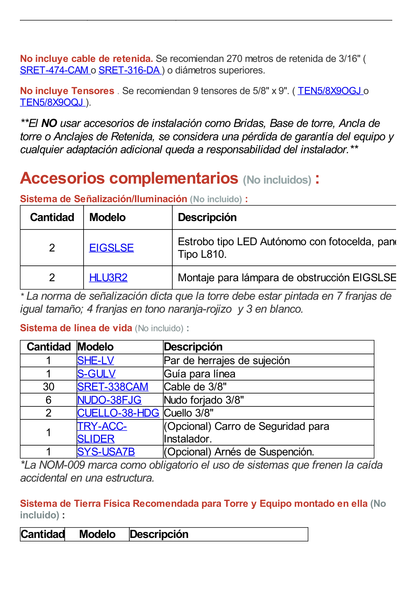 Kit de Torre Arriostrada de Piso de 27 m Altura con Tramo STZ35G Galvanizada por Inmersión en Caliente (No incluye retenida).