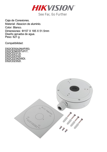 Caja de Conexiones de Exterior con Tapa para Cámaras Tipo Eyeball y Turret / IP66