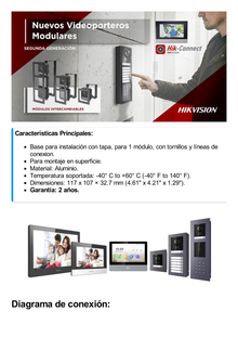 Base de 1 Espacio para Videoportero IP  DS-KD8003-IME1 / Instalación en SUPERFICIE