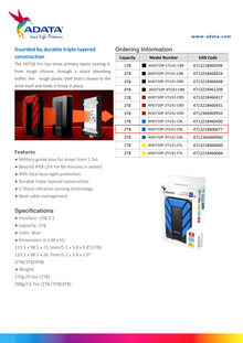 HD EXT 2 TB ADATA 2.5 USB 3.1 AHD710P-2TU31-CBL CONTRA  AGUA Y GOLPES AZUL