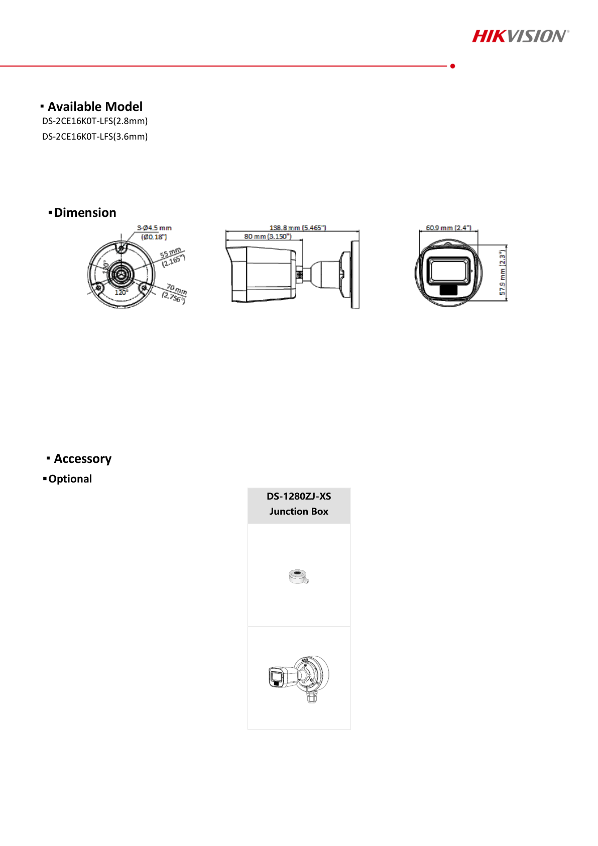 Camara Hikvision Bullet Turbo 3K Lente 2.8 mm Ir 30mts Exterior Metalica DS-2CE16K0T-LFS Microfono Integrado