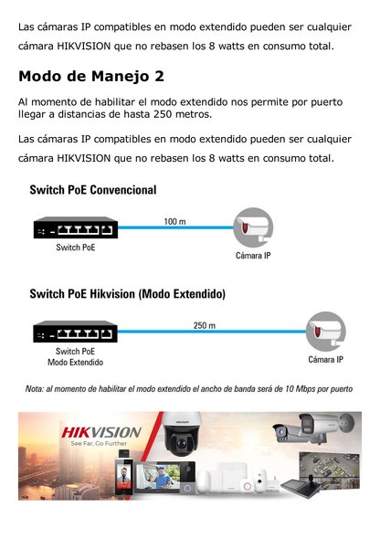 Switch PoE+ / No Administrable / 24 Puertos 100 Mbps PoE+ / 1 Puerto 1000 Mbps + 1 Puerto SFP Uplink / PoE hasta 250 Metros / 230 Watts