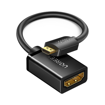 Adaptador Micro HDMI a HDMI (HDMI Tipo D)   / 18Gbps / 4K@60Hz / HDR /  Tecnología 3D / ARC / Carcasa PC+ABS / HDCP/ Longitud de 22 cm