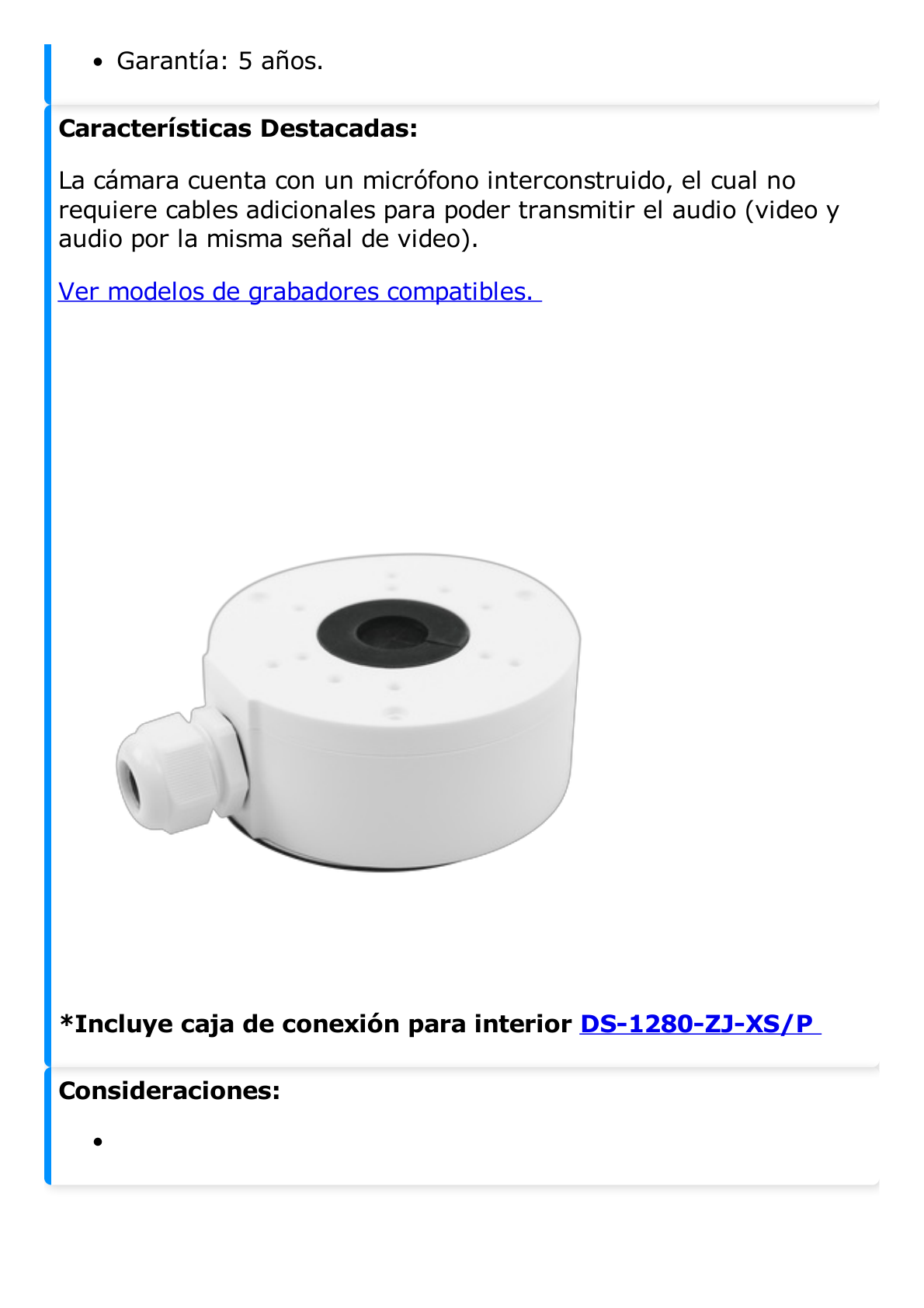 KIT DE CÁMARA + MONTAJE / Cámara Bala TURBOHD 2 Megapixel (1080p) / Gran Angular 106° / Lente 2.8 mm / 25 mts IR EXIR / Exterior IP66 / 4 Tecnologías / dWDR