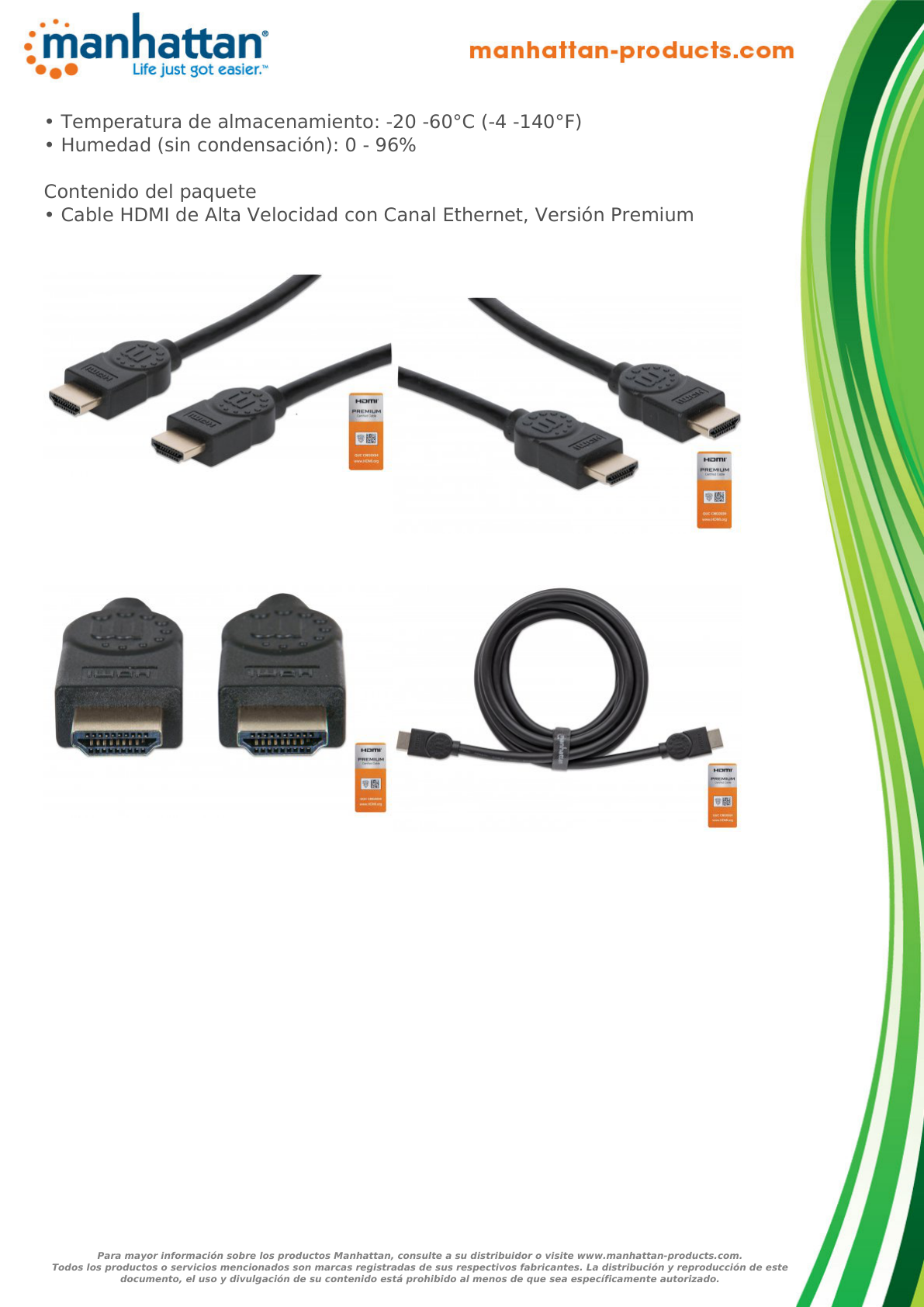 CABLE MANHATTAN HDMI 2.0 PREMIUM M-M 3M