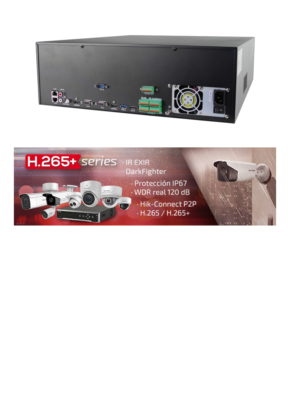 NVR 12 Megapixel (4K) / 32 Canales IP / Soporta Cámaras  AcuSense / 16 Bahías de Disco Duro / 2 Tarjetas de Red / Soporta RAID con Hot Swap / HDMI en 4K / Soporta POS