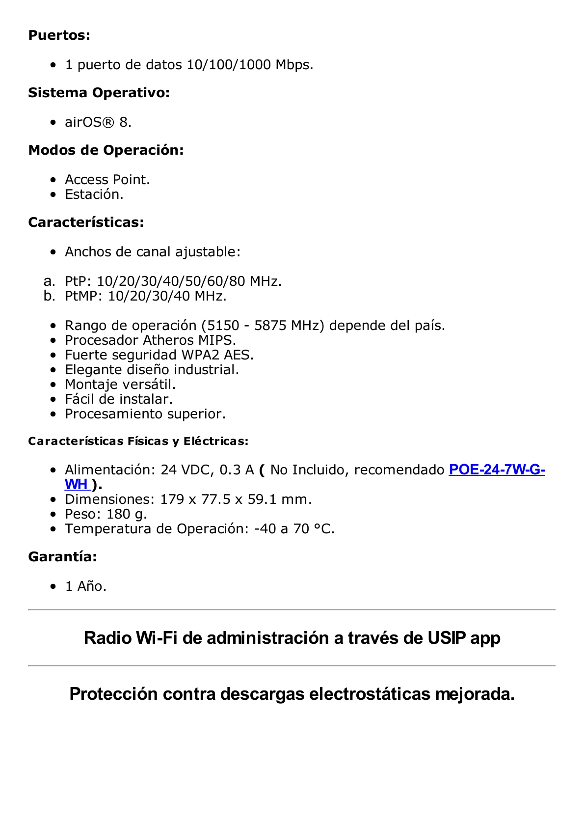 NanoStation airMAX Loco5AC CPE hasta 450 Mbps, 5 GHz (5150 - 5875 MHz), con antena integrada de 13 dBi, no incluye adaptador PoE