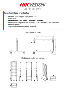 Montaje Móvil de Piso Poster LED / Compatible con DS-D4215MI-070H(B)