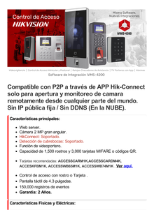 Kit de Control de Acceso TODO INCLUIDO con Lector de Rostros, QRs y Tarjetas / 1,500 rostros / Compatible con App HIKConnect /Incluye Electroimán  Botón de Salida y Montajes Z y L para imán