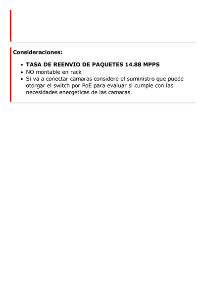 Switch Gigabit PoE+ / Administrable / 8 Puertos 1000 Mbps PoE+ / 2 Puertos 1000 Mbps de Uplink / Configuración Remota desde Hik-PartnerPro / Modo Extendido hasta 300 Metros / 60 W