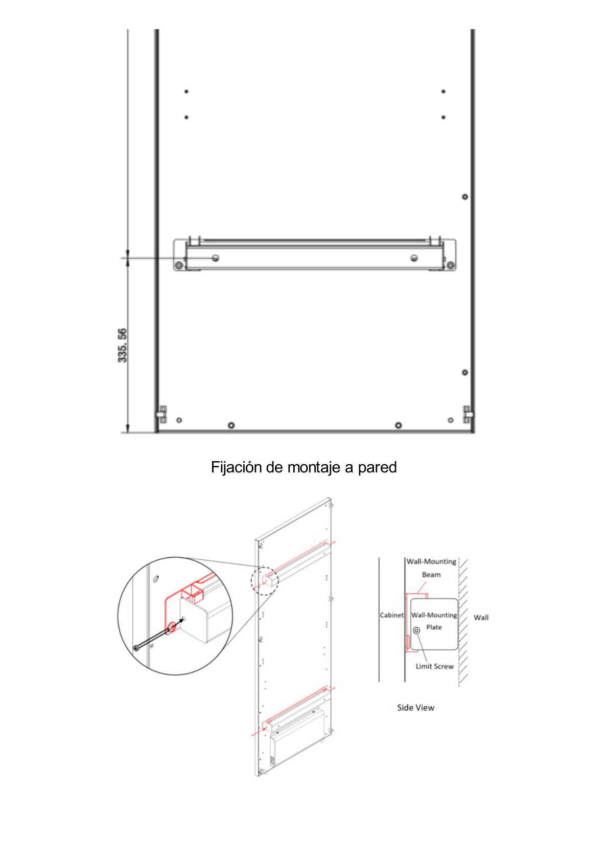 Montaje a Pared de Poster LED / Compatible con DS-D4215MI-070H(B)